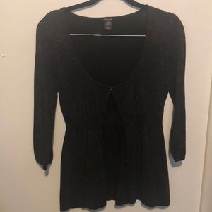 Glittery mid length sleeve cardigan